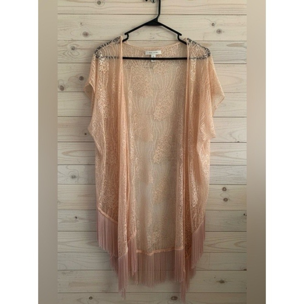 Unbranded Boho blush Pink Lightweight Sheer Romantic Bohemian Kimono Size Medium